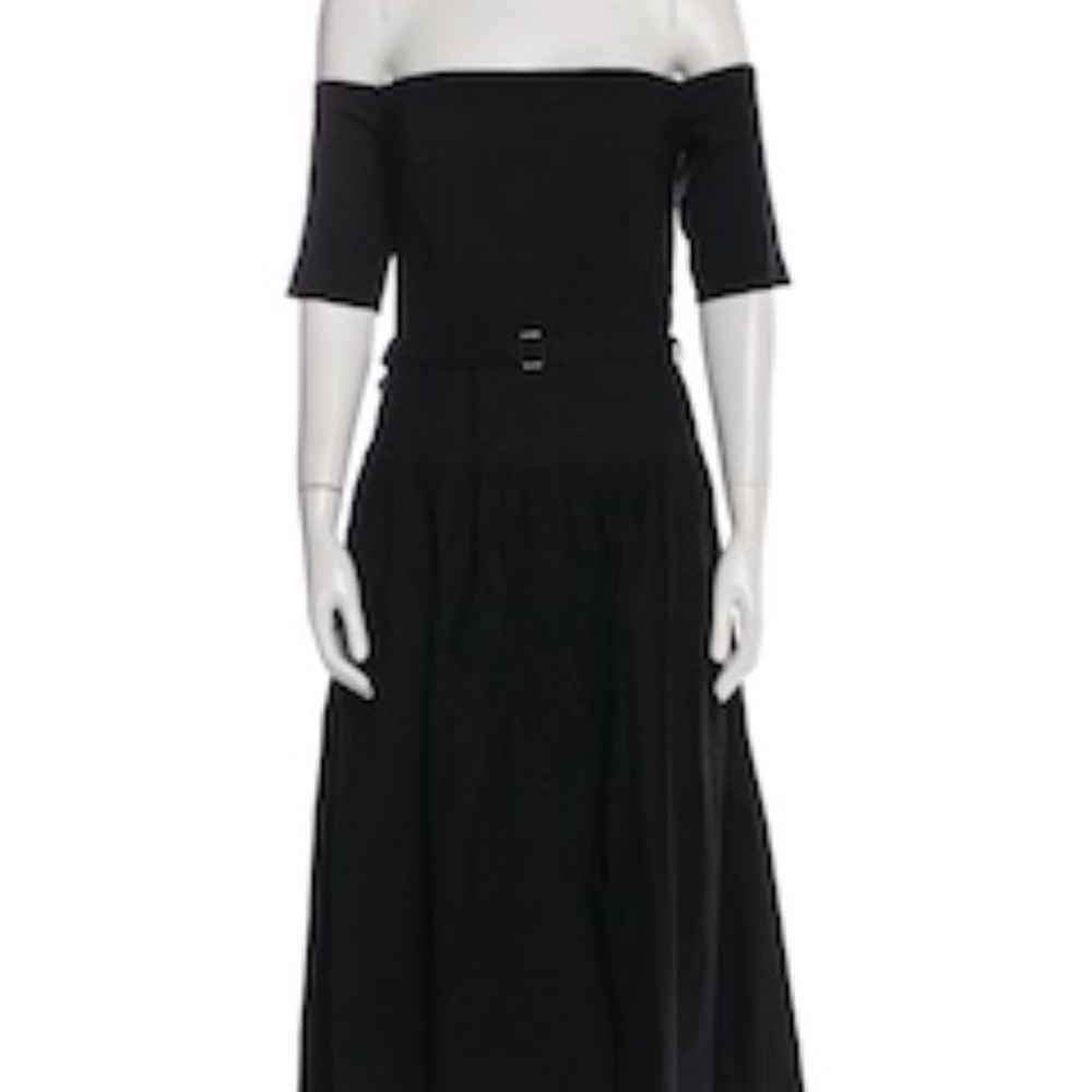 SEA New York Little Black Cocktail Dress off the Shoulder Linen/Cotton Sz 10 - Picture 6 of 16